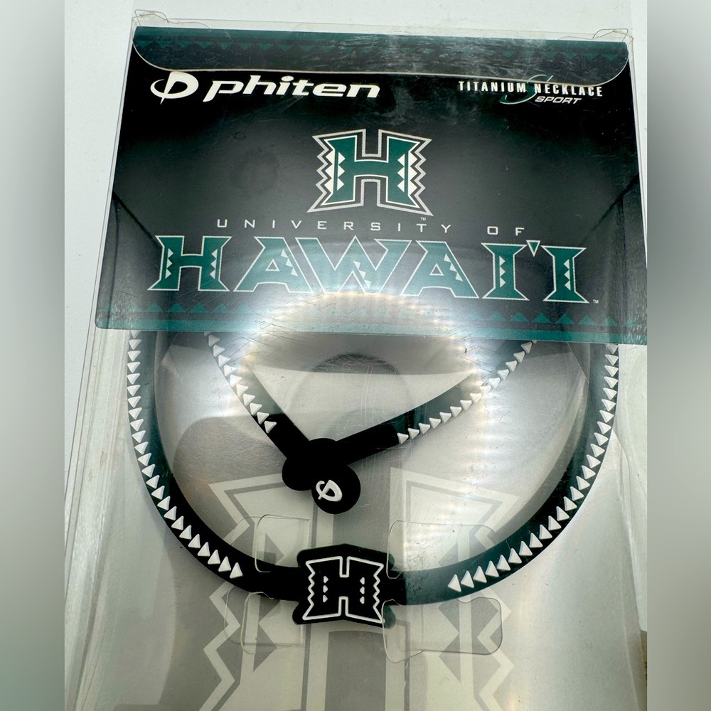 New Phiten University of Hawaii titanium necklace sport 17”